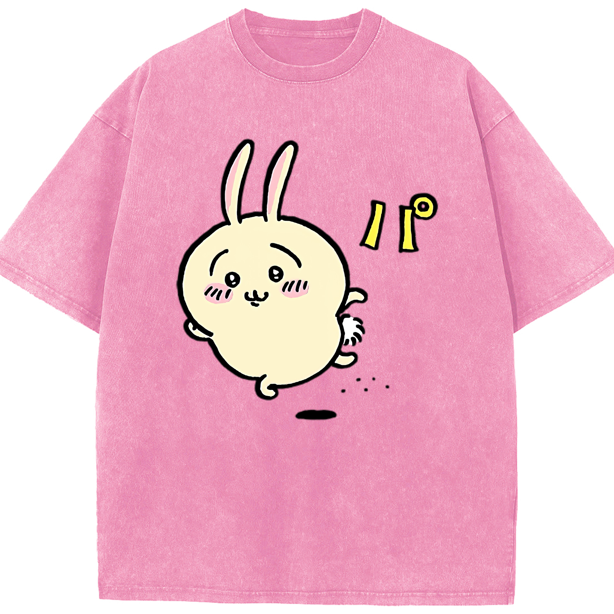（画像用） ちいかわ うさぎ Chii-kawa usagi 綿100% ヴィンテージ風 半袖Tシャツ（フロントプリント）